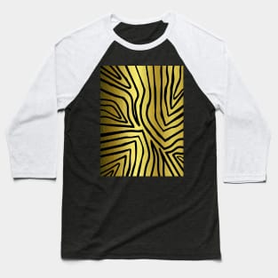 Black And Gold Zebra Stripes Baseball T-Shirt